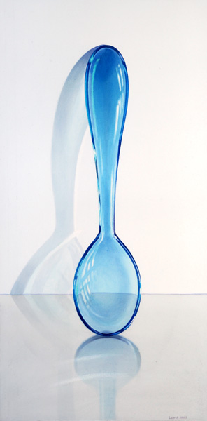 Eggspoon colored in saphire blue . Aquarell, 120 x 60 cm. Artwork by Petra Levis